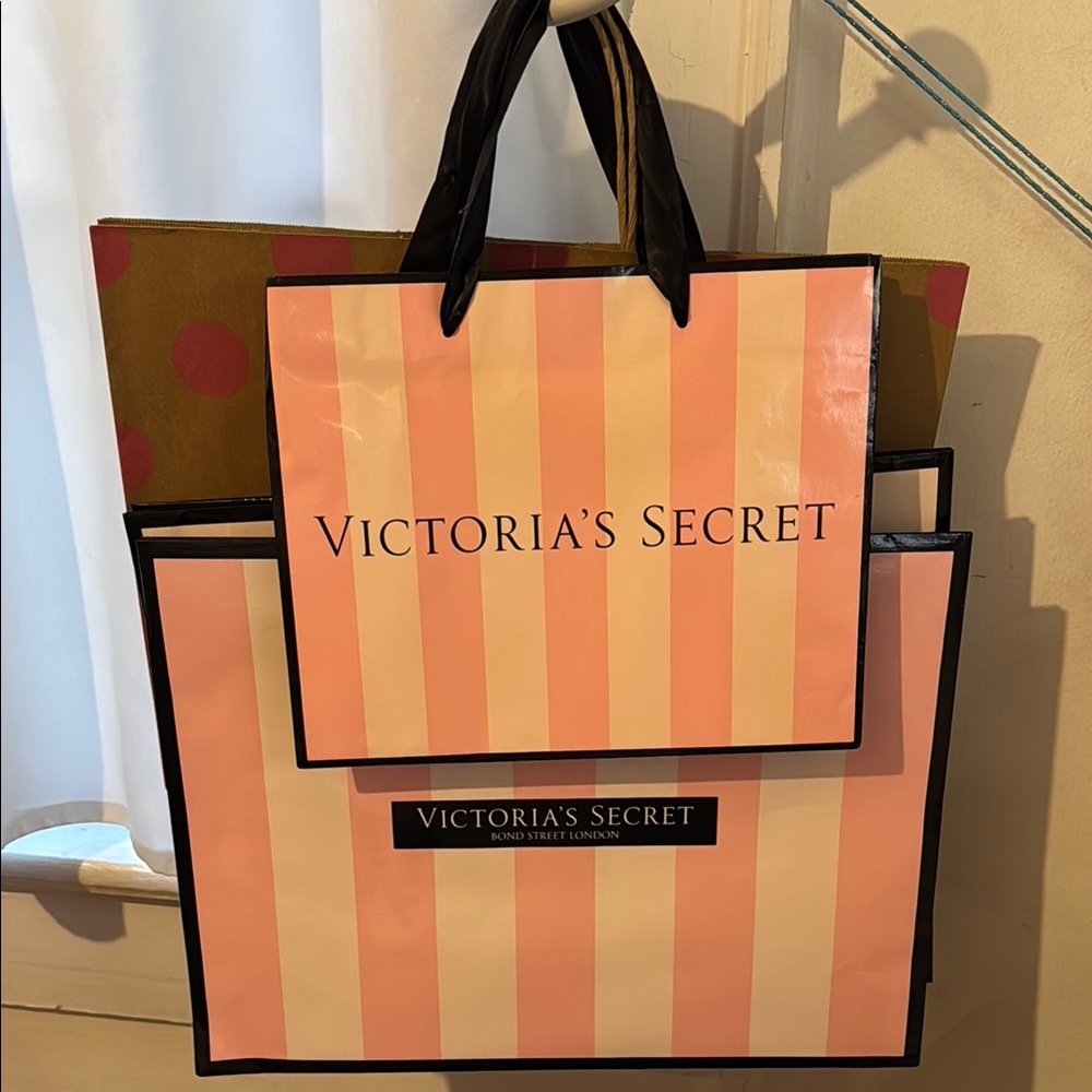 Victoria's Secret Pink Striped Tote 4 Bags